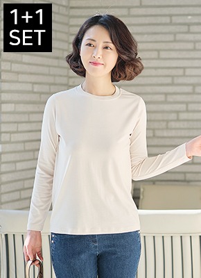 [1+1 SET] T50854 베이직 티셔츠